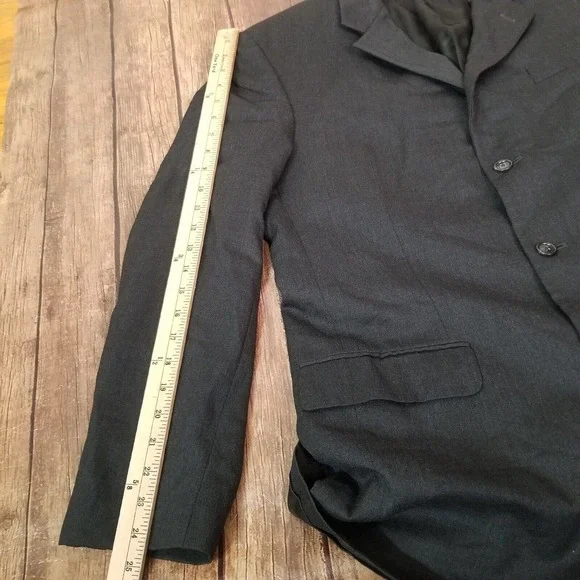 Jos. A. Bank Mens Blazer Charcoal Size 42L 3 Button Front Wool Cashmere Blend - Picture 6 of 15